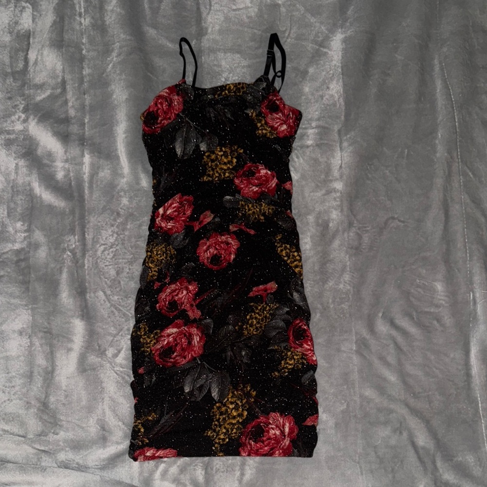 Black and Red Spaghetti Strap Bodycon Mini Dress